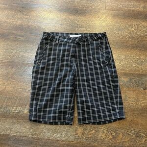 Lady Hagen Black and White Plaid Women's Bermudas